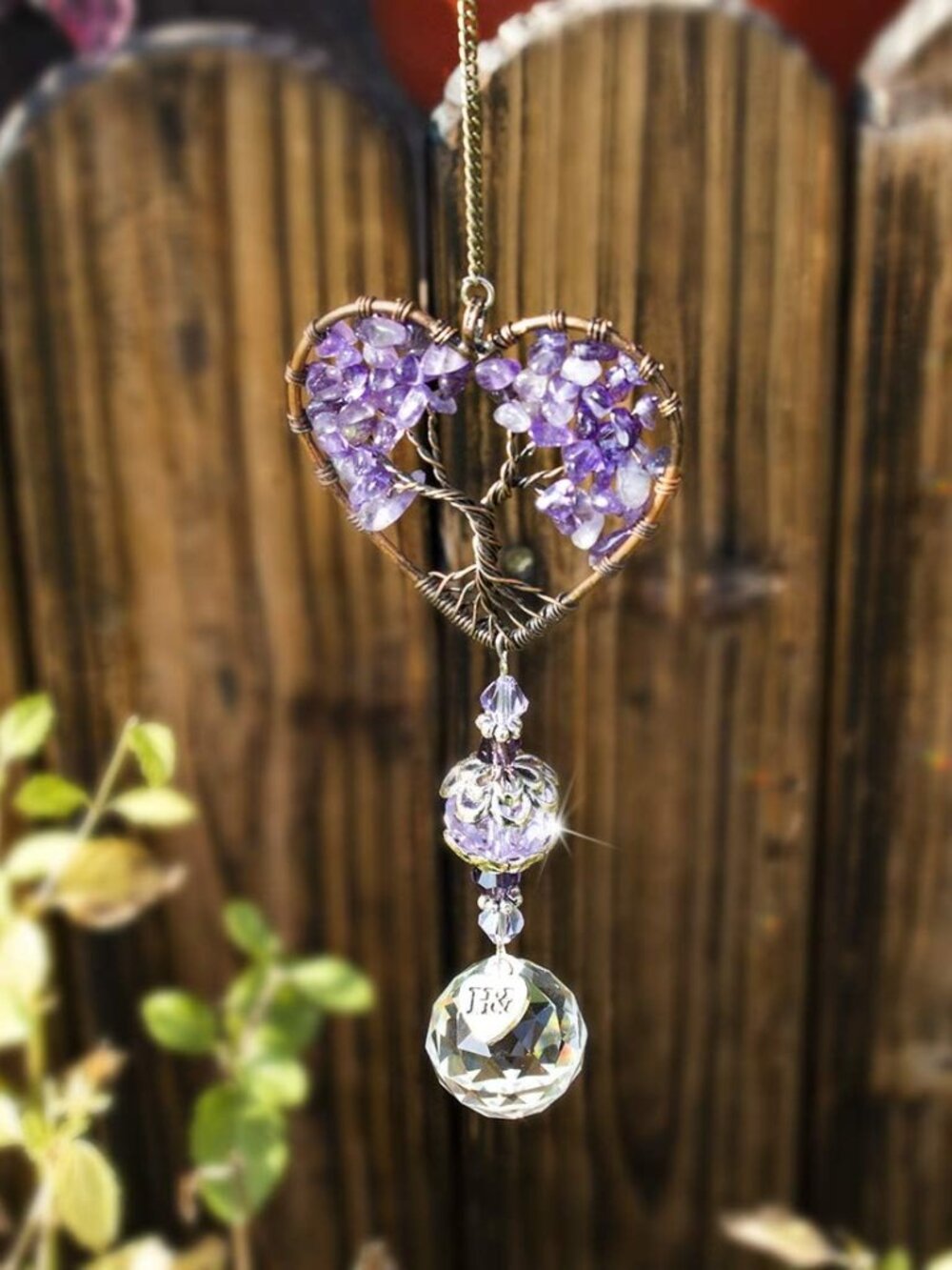 Tree of Life Crystal Suncatcher Rainbow Drop Pendant Window Decor - Picture 7 of 8